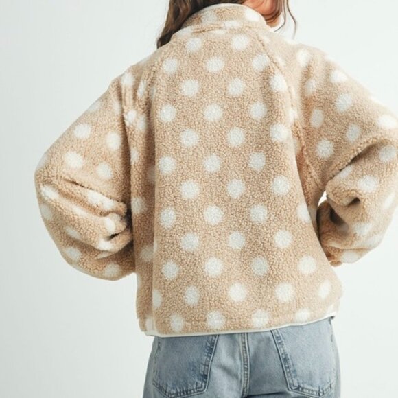 SPOT ME POLKA DOT FLEECE JACKET - Picture 2 of 3